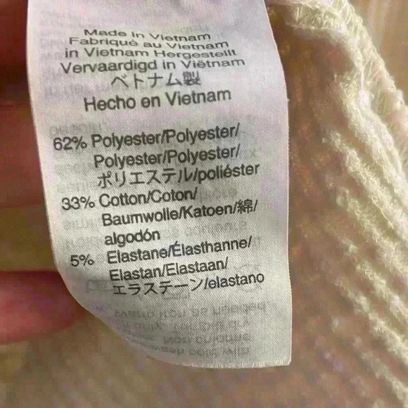 Madewell beige ribbed crewneck pullover top. Large - Picture 5 of 5